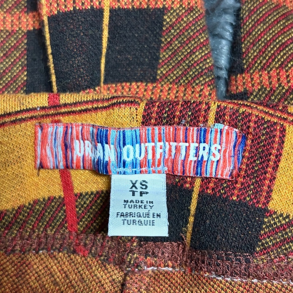 High-Rise Plaid Flared Pants in Yellow & Red - Picture 2 of 10